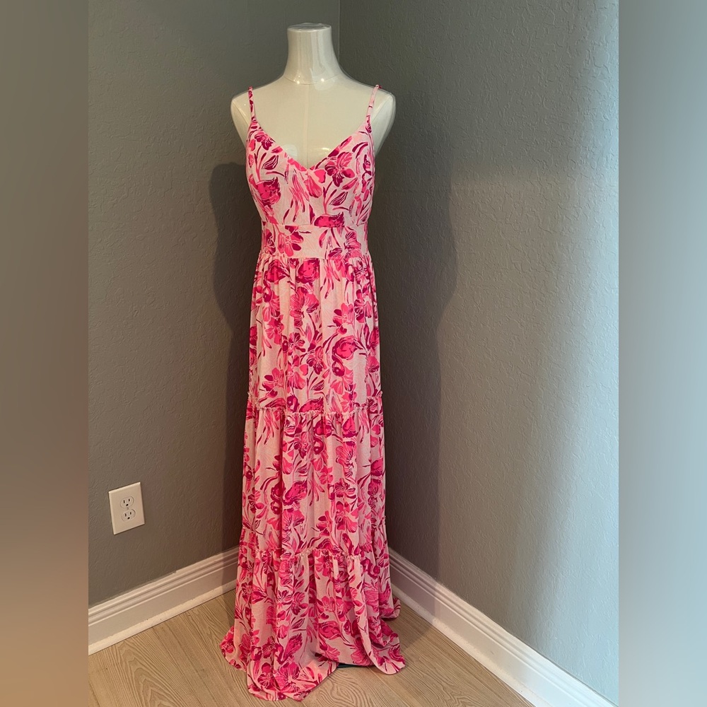 Lilly Pulitzer MELODY Maxi Coral Reef Tint FLAMINGLE 4 NWT